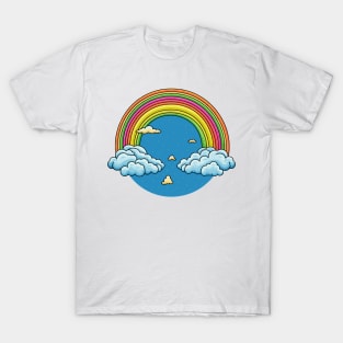 Rainbow clouds and stars T-Shirt